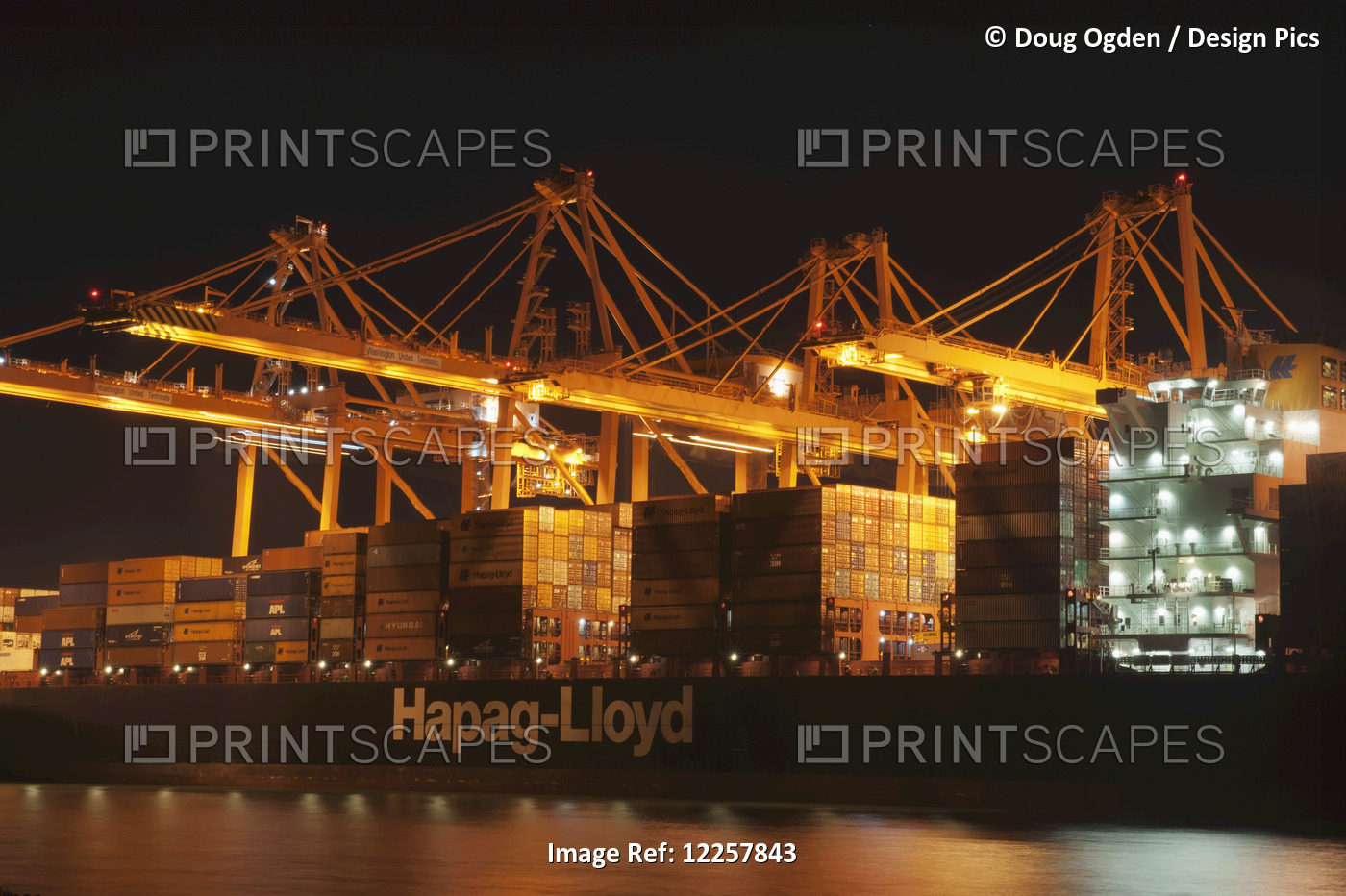 A Container Ship Being Loaded In The Port Of Tacoma; Tacoma, Washington, United ...