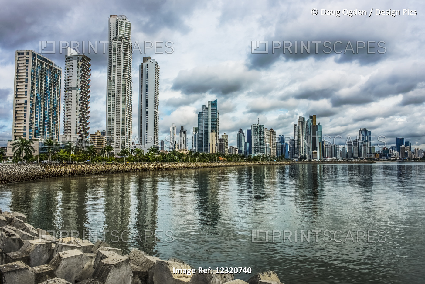A Portion Of The Panama City Skyline At Cinta Costera Area As Seen From The ...