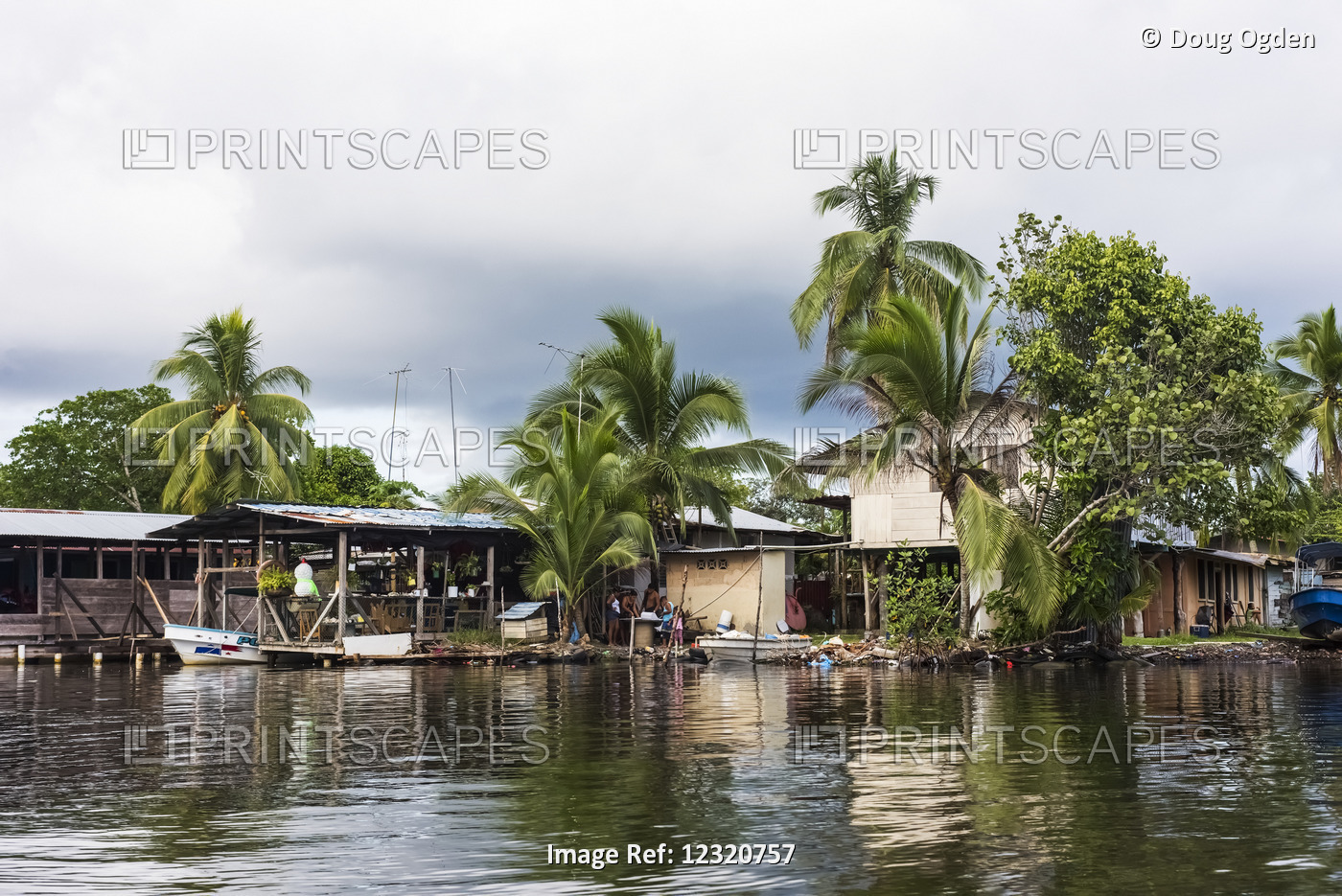 Houses Along The Canal; Almirante, Bocas Del Toro, Panama