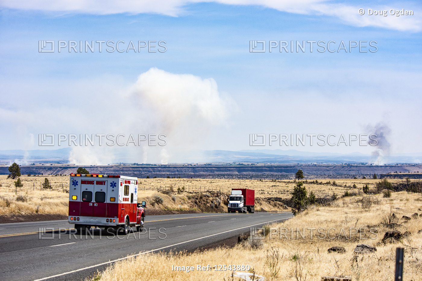 Emergency Vehicle heading for Wildfires in Central Oregon