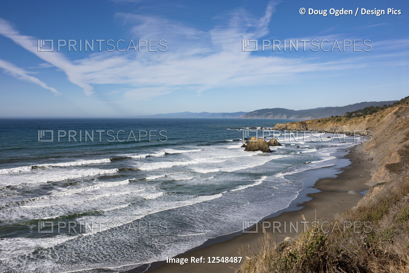 A look North up Blues Beach off Highway 1 in Northern California in late ...