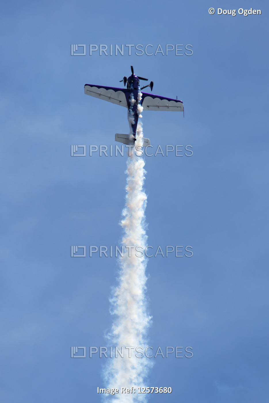 Sukhoi-29 Airplane trailing smoke while performing aerobatic manoeuvres in the ...
