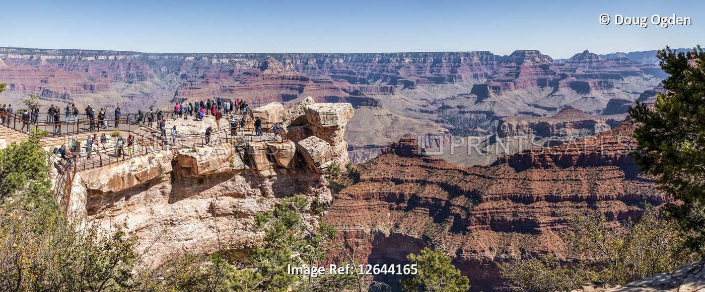 Views of the Grand Canyon from the South Rim Trail near Mather Point; Arizona, ...