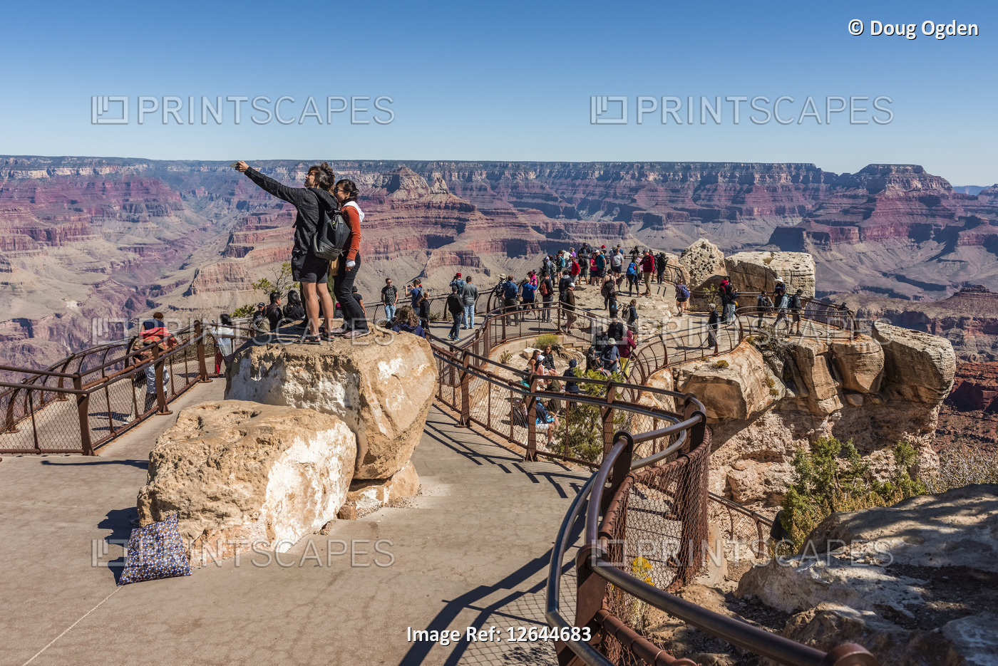 Views of the Grand Canyon from the South Rim Trail near Mather Point; Arizona, ...
