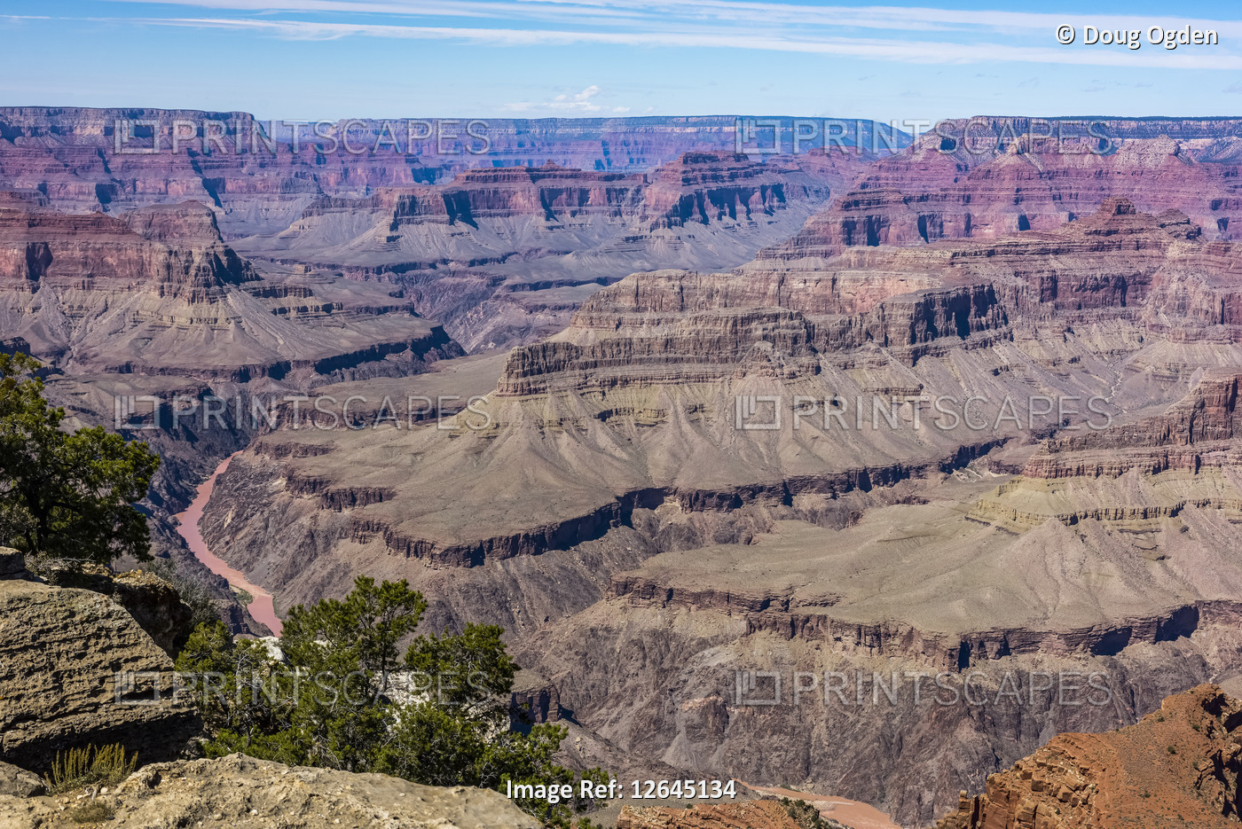 Views of the Grand Canyon from Mohave Point, with a glimpse of the Colorado ...