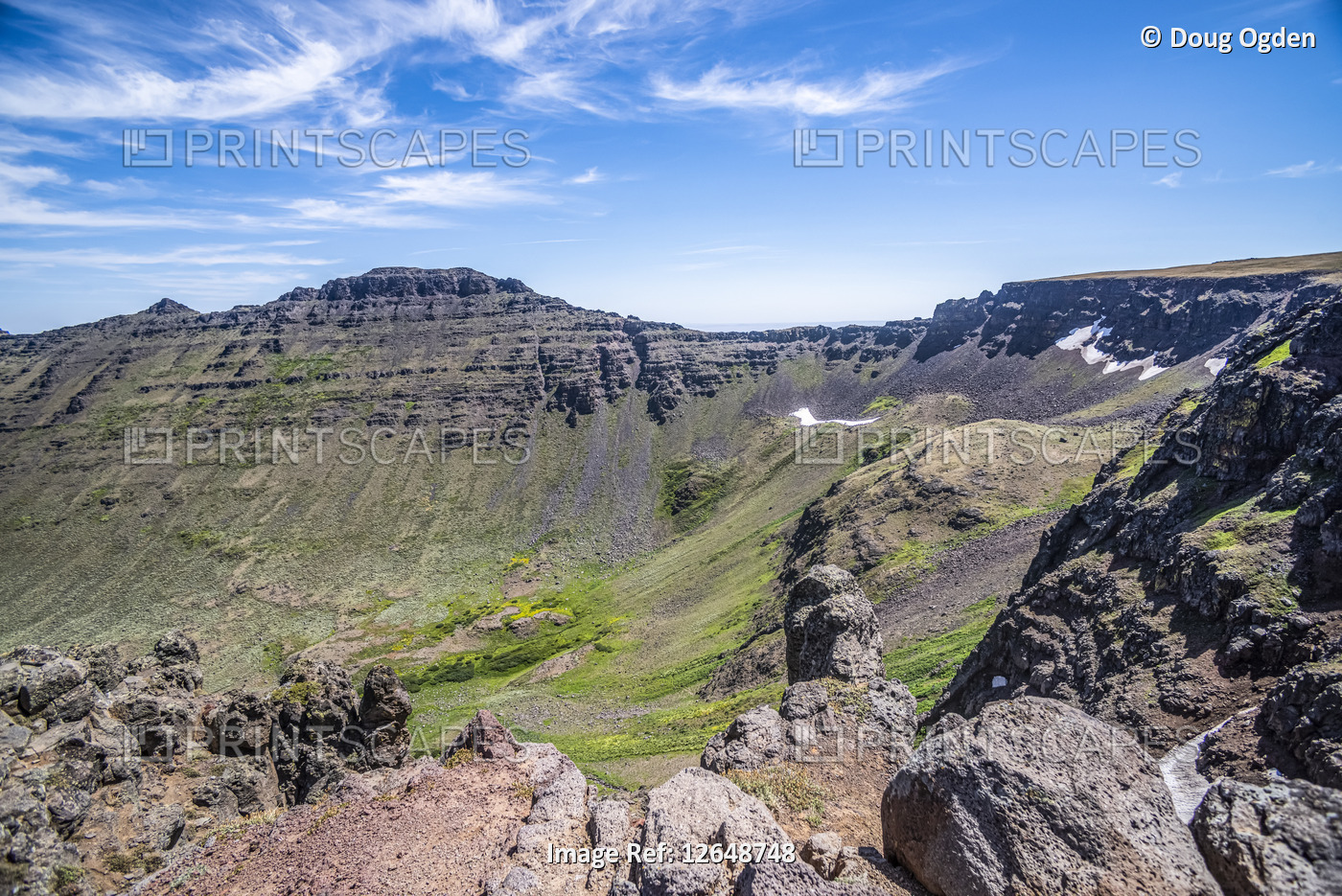 The head of Kiger Gorge created by glaciers  Steens Mountain, Southeastern ...
