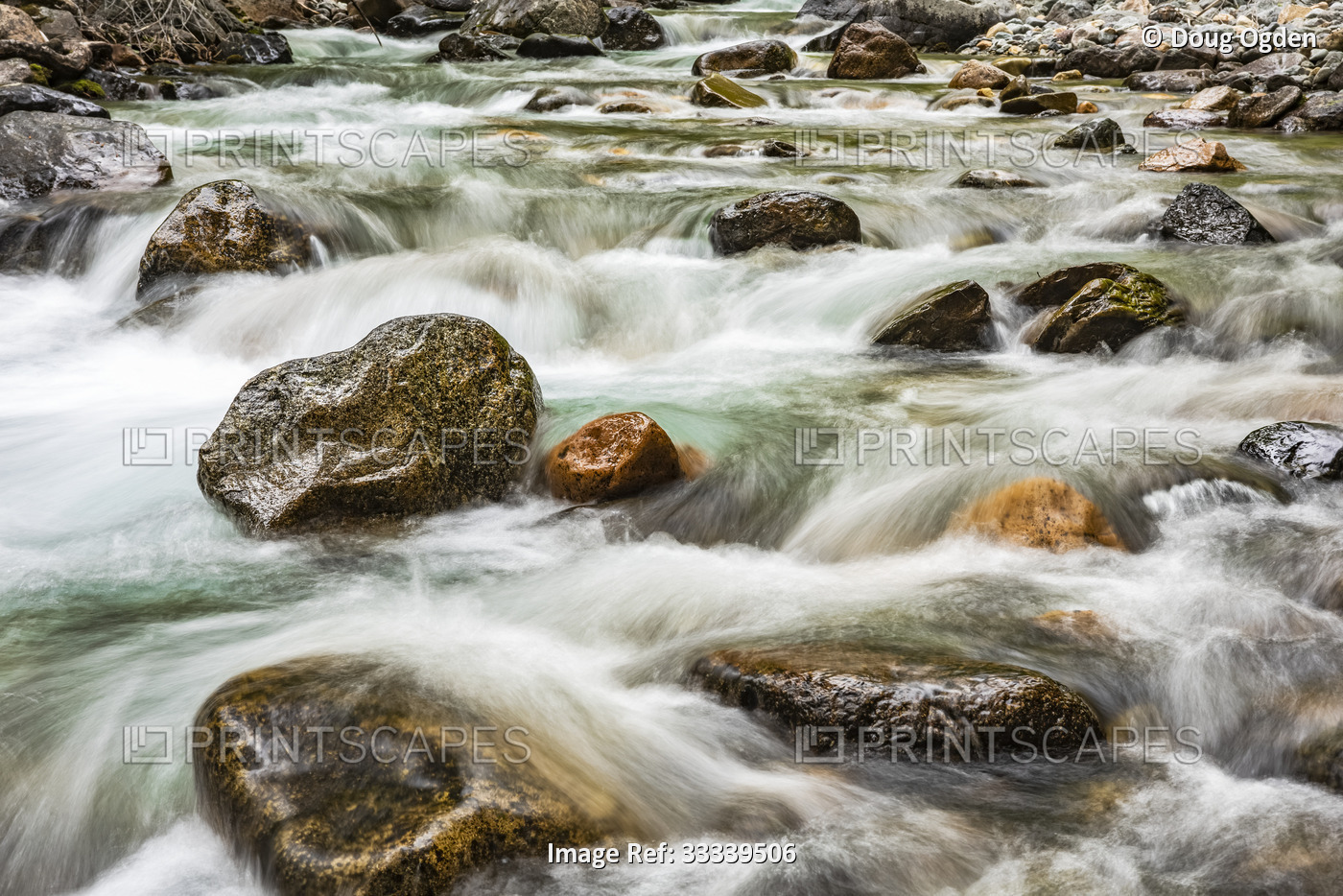 The cool mountain waters of Robinson Creek near the town of Mazama in Eastern ...