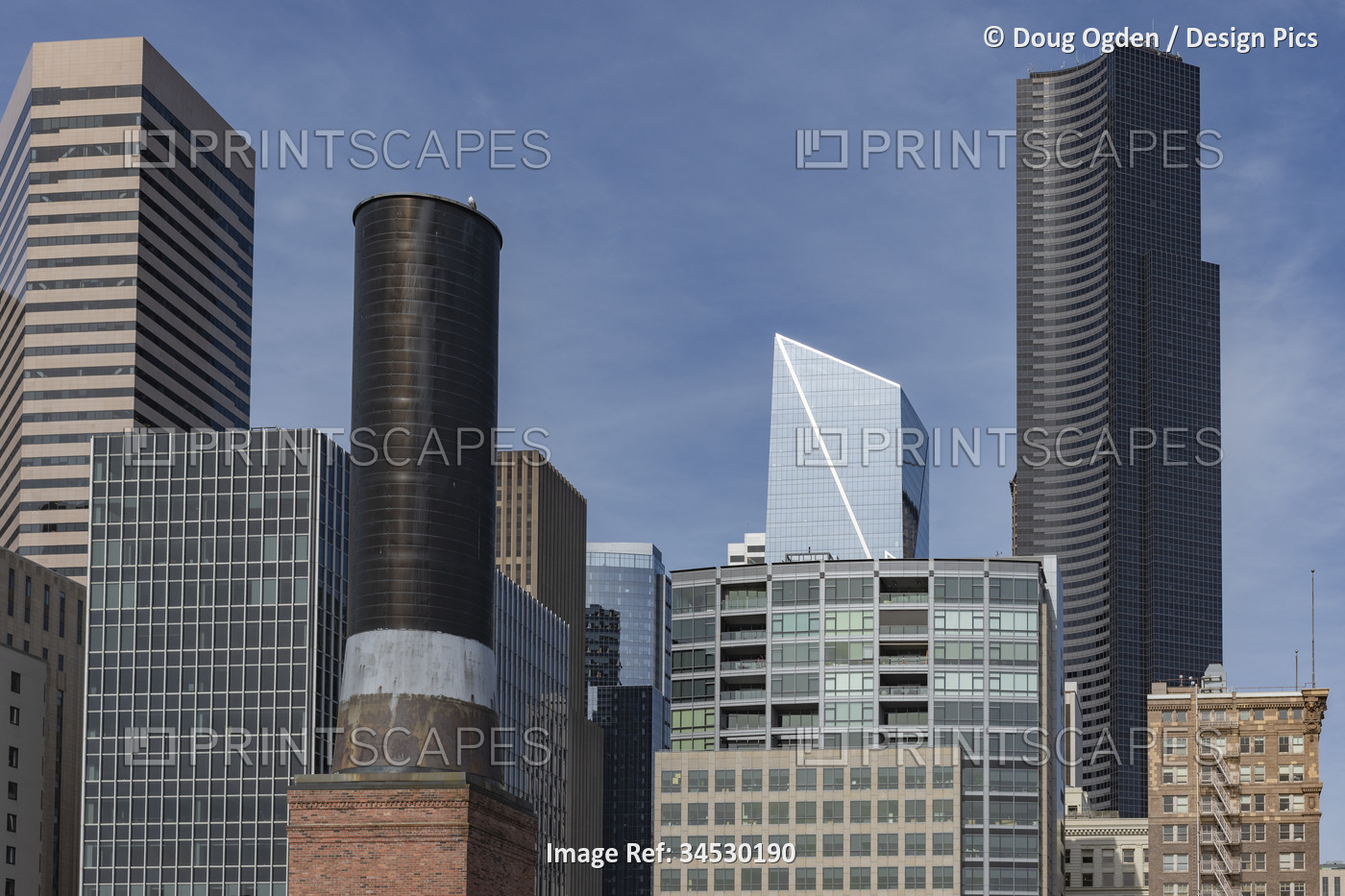 Buildings creating the skyline of Downtown Seattle, Washington, (R to L) ...