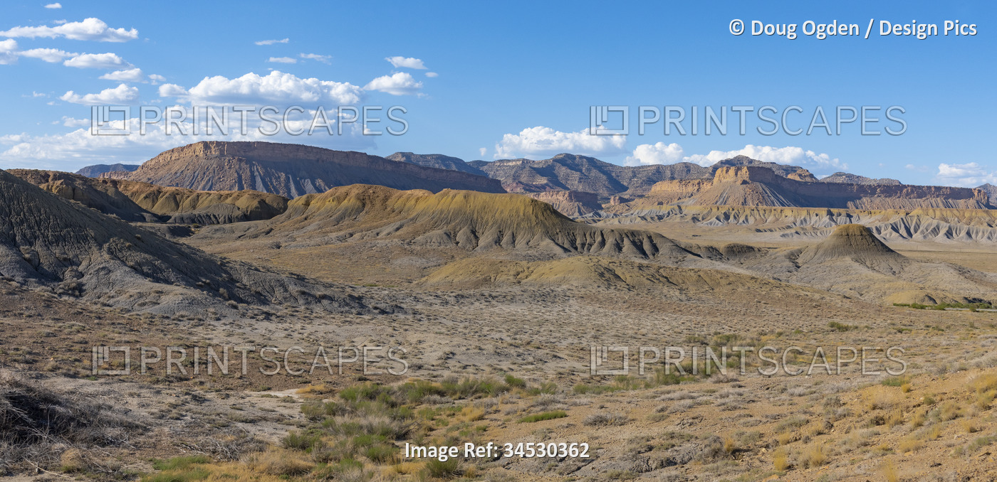 Erosion exposed in an interesting geological landscape near Thompson Springs, ...